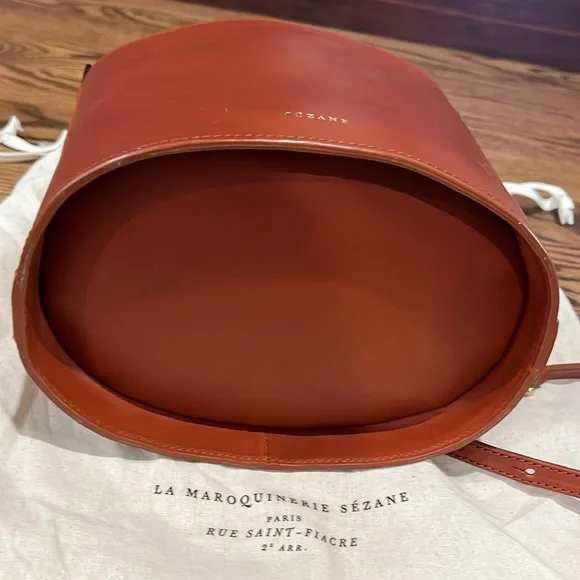 Sezane Brown Shoulder Bag with Braided Handle - Picture 4 of 9